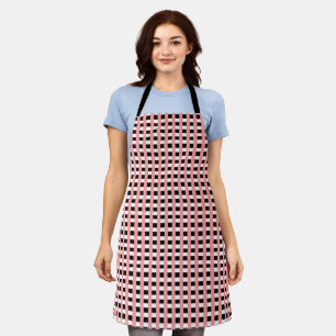 Tablier Cool En vichy rose noir et blanc Motif Design