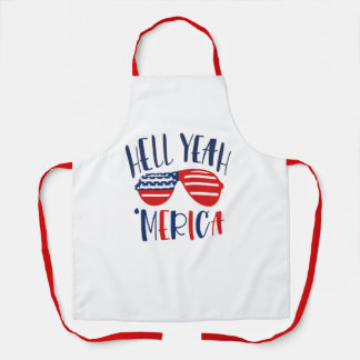 Tablier Cool Enfer Ouais Merica Amérique Chef Baker Patrio