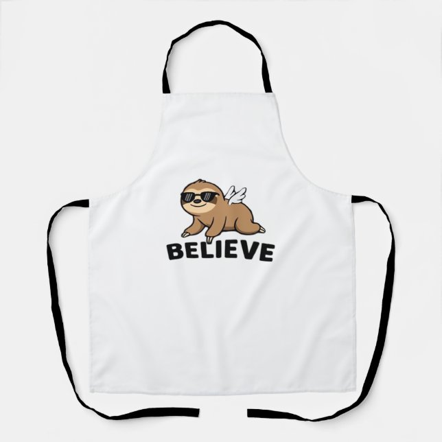 Tablier Cool Flying Sloth Croyez Drôle Motivational Design (Recto)