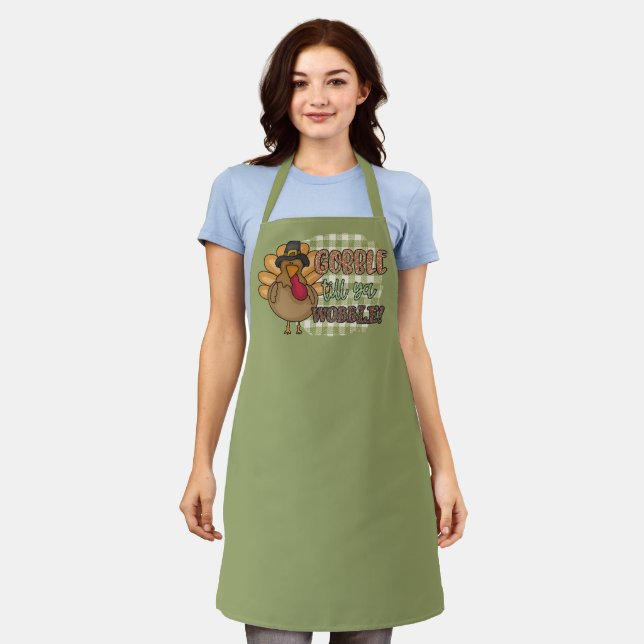 Tablier cool gobble wobble turkey mot art (Porté)