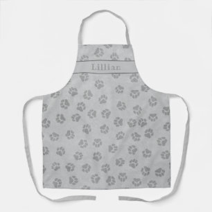 Tablier Cool Grey Chien Empreinte de patte Motif Personnal
