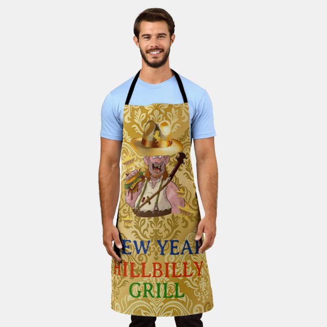 Tablier Cool HillBilly Grill Nouvel An Danemark Apron! Tab (Porté)