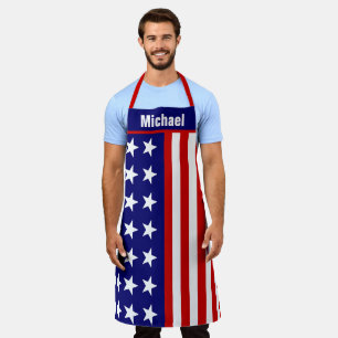 Tablier Cool US Flag Design Aprons, Patriot BBQ Grill Chef