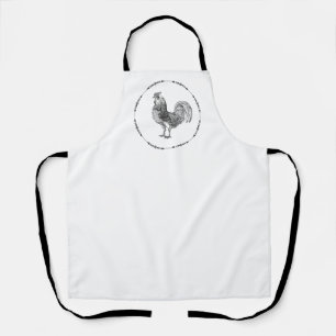 Tablier Coq de pays noir et blanc