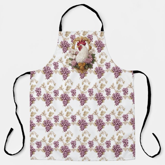 Tablier Coq & Raisins Heraldique Crest (Recto)