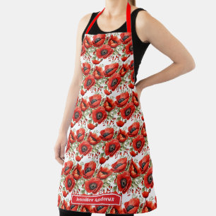 Tablier Coquelicots Floral Poppy
