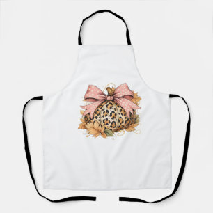 Tablier Coquette Leopard Citrouille avec cou rose - Glam F