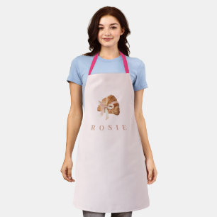 Tablier Coquette personnalisée Croissant rose Ribbon