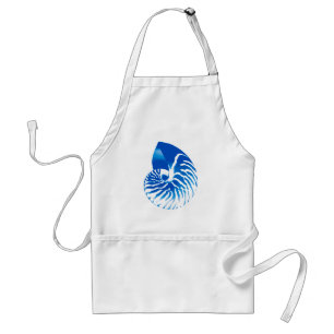 Tablier Coquille de Nautilus - bleu cobalt et blanc