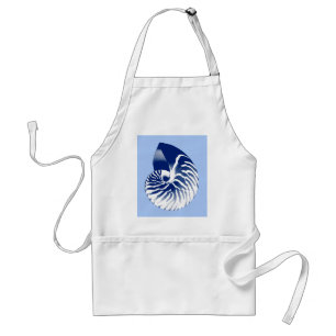 Tablier Coquille de Nautilus - marine, blanc & bleu clair