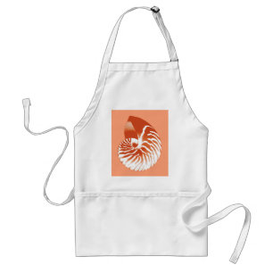 Tablier Coquille de Nautilus - terre cuite et blanc