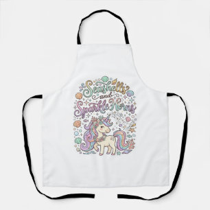 Tablier Coquilles de licorne et cornes scintillantes Vecte