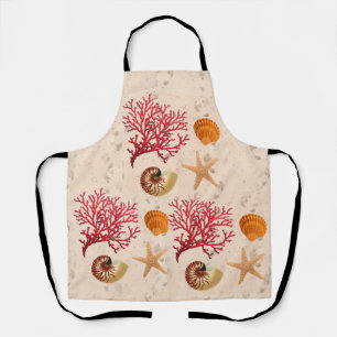 Tablier Corail et coquillages Apron