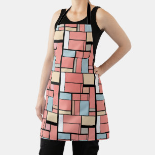 Tablier Coral Mondrian Art Abstrait