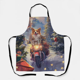 Tablier Corgi Chien équitation Moto Noël