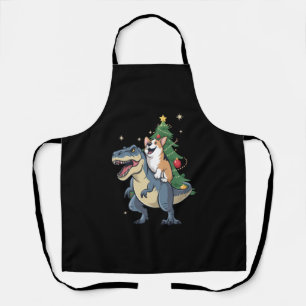 Tablier Corgi Noël Dinosaure Arbre Rex Vacances Xmas