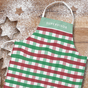 Tablier Correspondance personnalisée de Noël Rouge Vert Pl