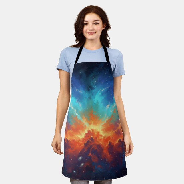 Tablier Cosmic Nebula Abstract Galaxy Space Art (Porté)