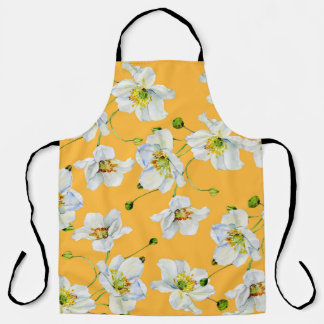 Tablier Cosmos fleurs aquarelle illustration motif
