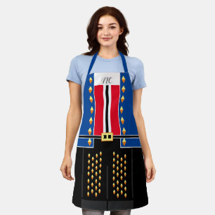 Tablier Costume bleu rouge Personnalisé Monogramme Nutcrac