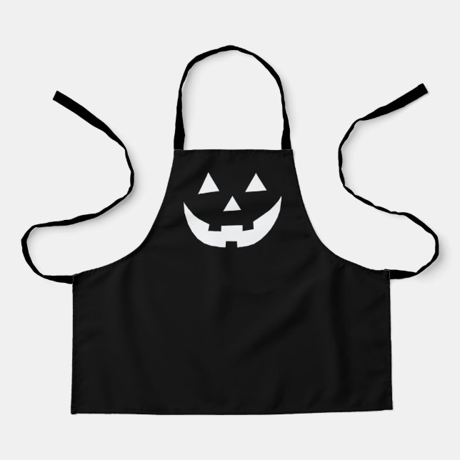 Tablier Costume citrouille de Jack-o'-lantern noir d'Hallo (Recto)