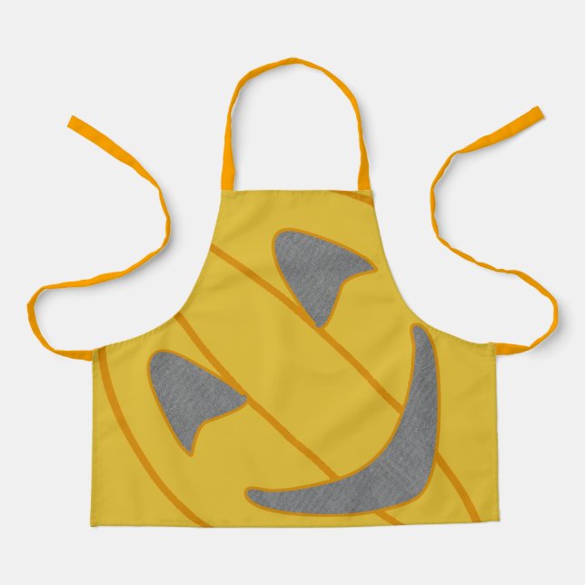 Tablier Costume Citrouille gai Design Halloween Orange (Recto)