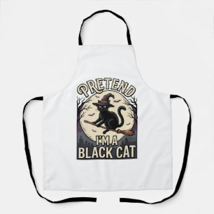 Tablier Costume de chat noir vintage sorcière Halloween ch
