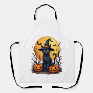 Tablier Costume Halloween rétro effrayant Chat noir Apoth