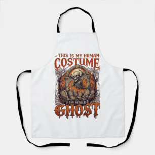 Tablier Costume Humain Fantôme Squelette Cimetière Lune Ha