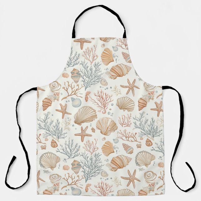 Tablier Côtière rustique - Coquillages, Starfish, Reef (32 (Recto)