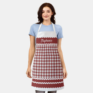 Tablier Cottage blanc blanc foncé En vichy Plaid personna