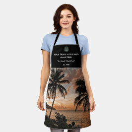 Tablier Coucher de soleil tropical Palmiers Océan Affaires