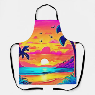 Tablier Coucher de soleil tropical vif