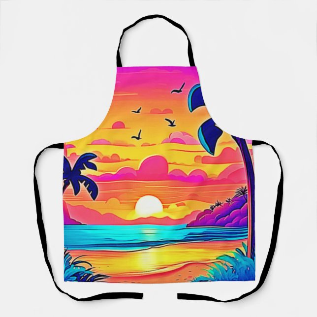 Tablier Coucher de soleil tropical vif (Recto)