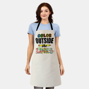 Tablier Couleur À L'Extérieur Des Lignes Adulte Apron