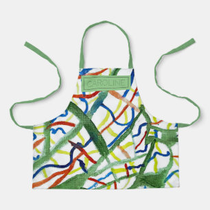 Tablier Couleur Aquarelle Abstraite Couleur De Motif Vert