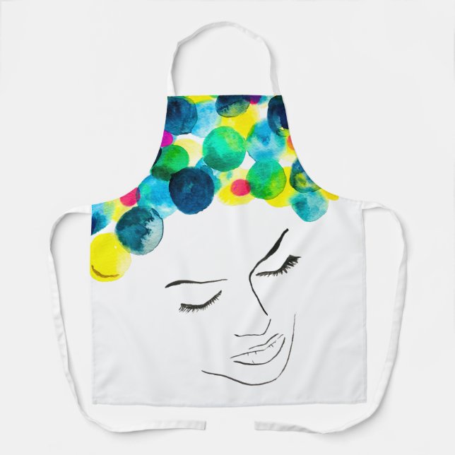 Tablier Couleur d'aquarelle cool fille funky (Recto)