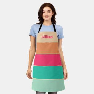 Tablier Couleur d'été personnalisée rose Bandes