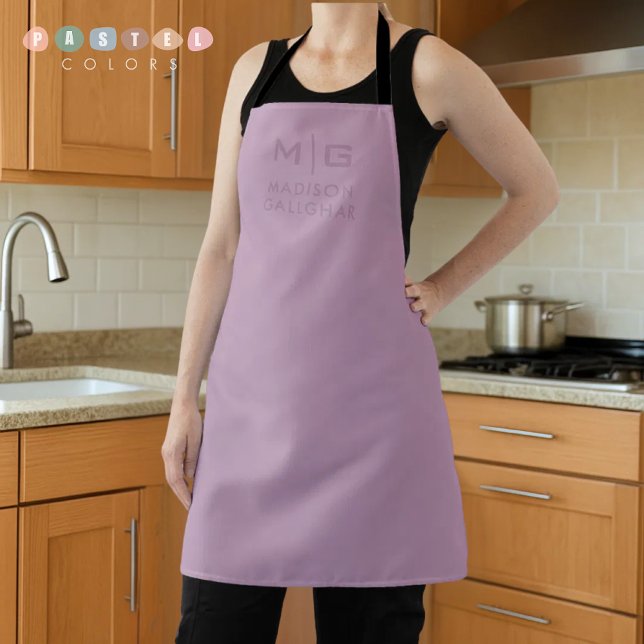 Tablier Couleur Lavande Pastel Lumière Douce et Solide Vio (Solid Soft Light Pastel Lavender Purple Color Apron
)