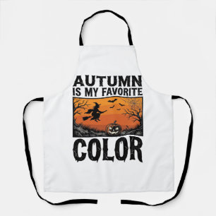Tablier Couleur préférée d'automne Halloween Citrouille Ve