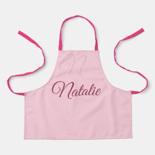 Tablier Couleur rose pastel monogrammée