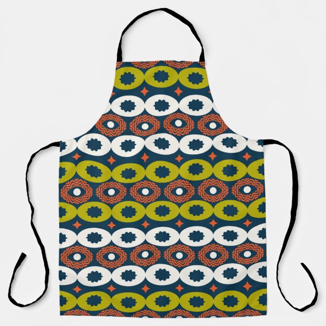 Tablier Couleur sans couture motif aux formes ovales en Af (Recto)