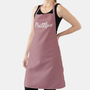 Tablier  couleur uni rose poussiéreux -tablier personnali