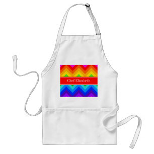Tablier Couleurs arc-en-ciel #2 LG Chevron Brt Nom rouge M