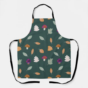 Tablier Couleurs d'automne avec Feuille et champignons Mot