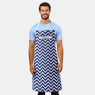 Tablier Couleurs DIY Chevron Rayé Bleu Marine Blanc