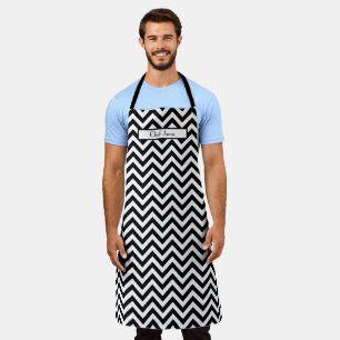Tablier Couleurs DIY Chevron Rayé Noir Blanc