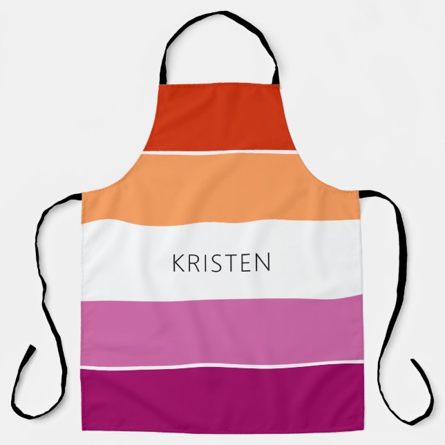 Tablier Couleurs Drapeau Lesbienne Personnalisées Frappes  (Recto)