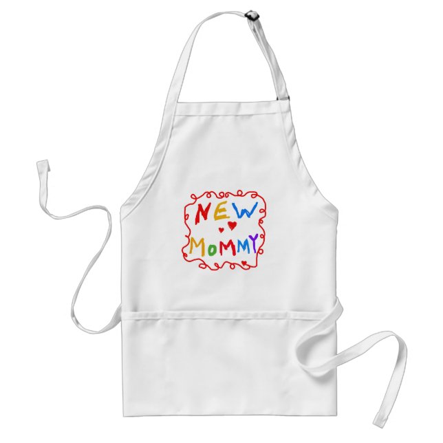 Tablier Couleurs primaires Texte Nouveaux T-shirts maman (Devant)