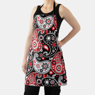 Tablier Country Kitchen Paisley Country Western Red Black